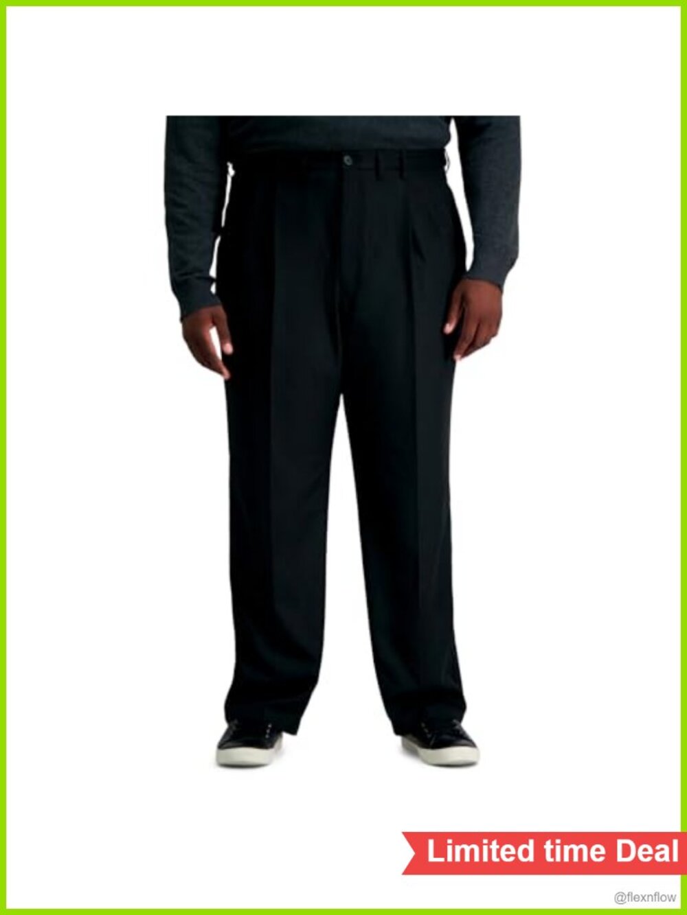 Haggar Men's Classic Fit Pleated Front Dress Pants 4-Way Stretch Wrinkle